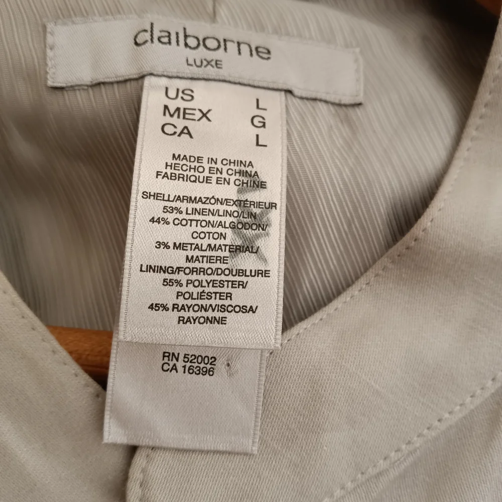 Linen Claiborne Luxe Lined Linen Jacket /Coat / Shirtjack Size Large